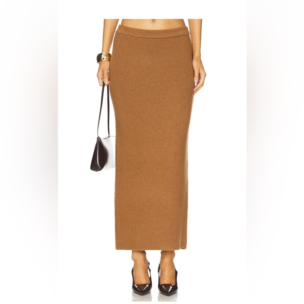 NWT SEROYA Hazel Knit Skirt in camel